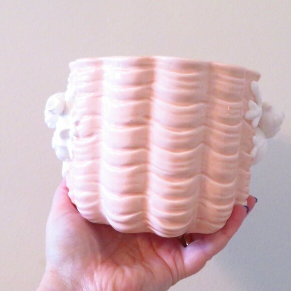 vintage pink fitz and Floyd 1982 planter, shell, sea, beach, vase, housewarming - Picture 8 of 10